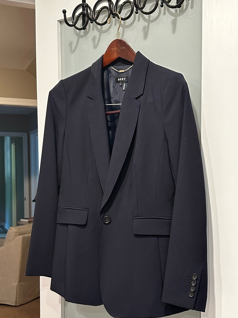 DKNY Navy Single-Button Women's Blazer